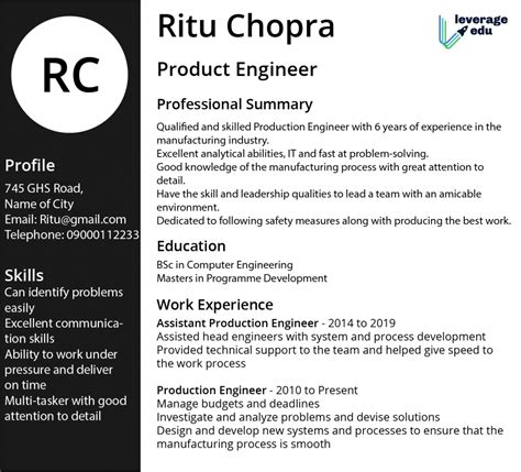 production engineering resume examples